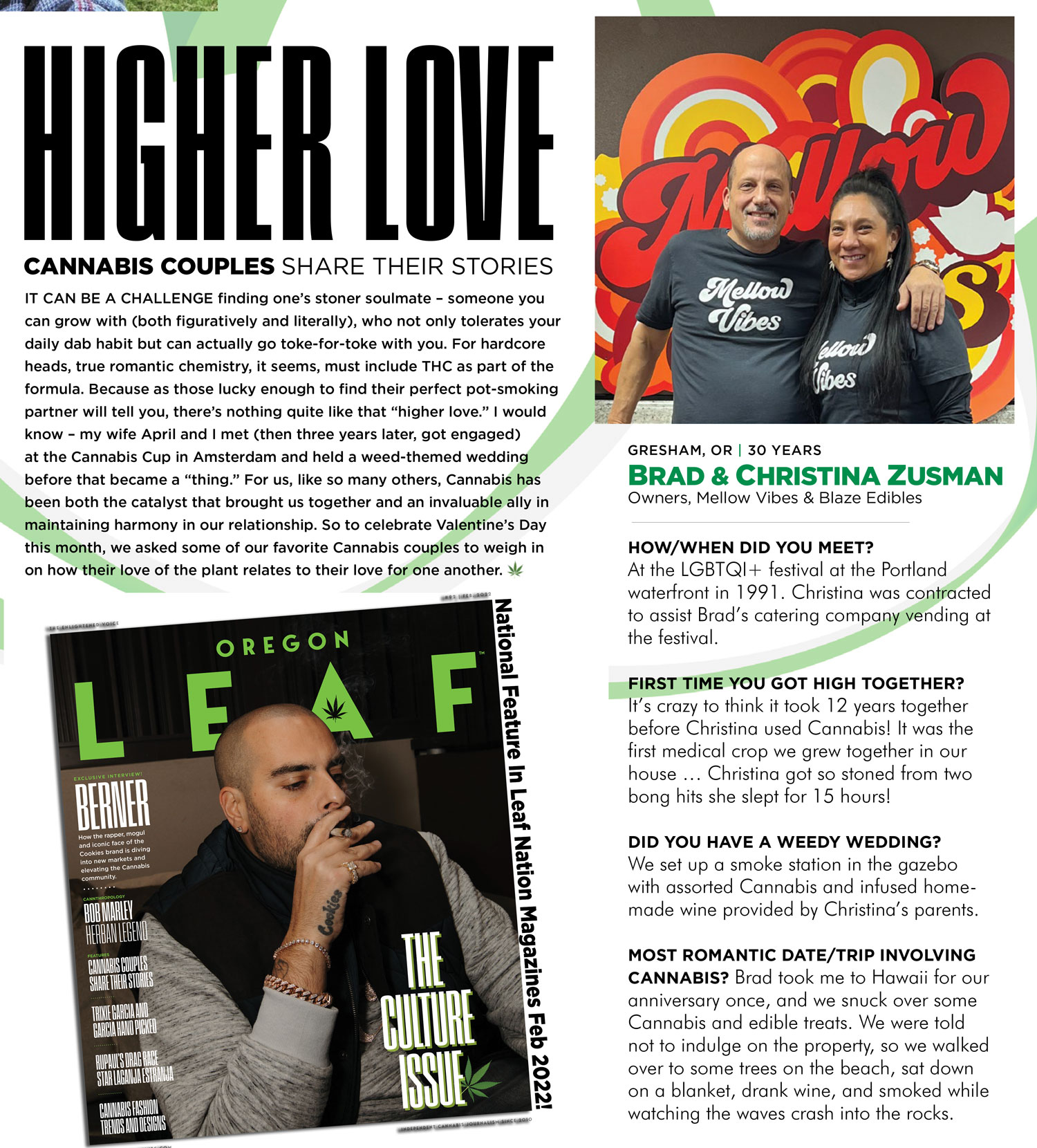 Brad & Christina Zusman - Higher Love Feature - Leaf Magazines